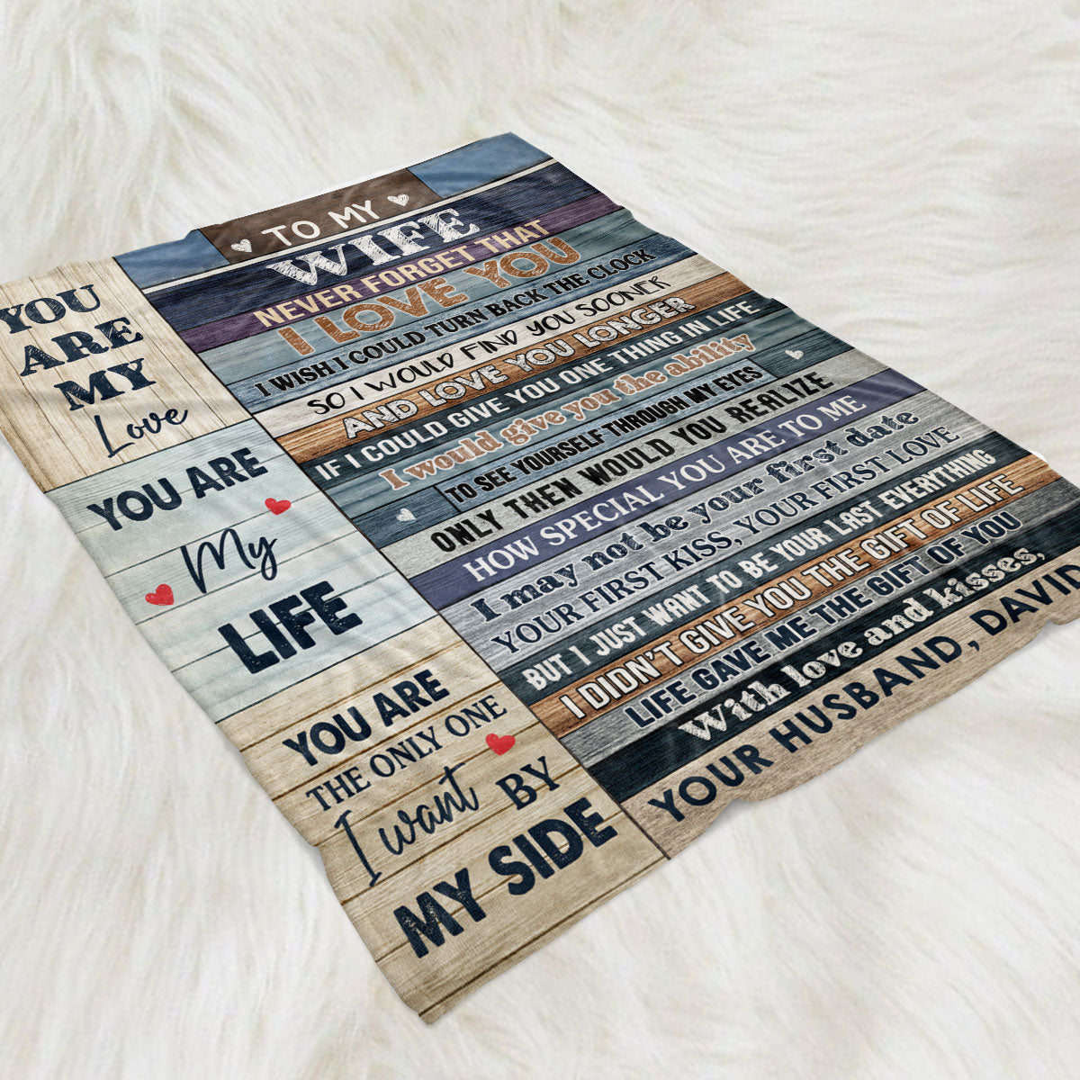 To My Wife - Personalized Fleece Blanket