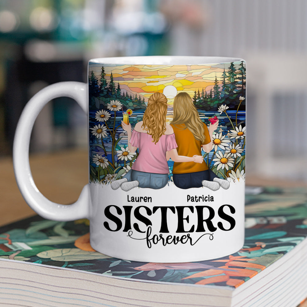 Custom Best Friend, Christmas & Birthday Friendship Keepsake Gift • Sisters Forever - Personalized Coffee Mug