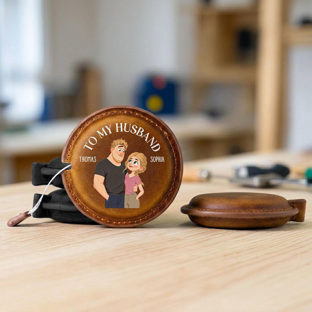 To My Husband - Personalized Leather Tape Measure