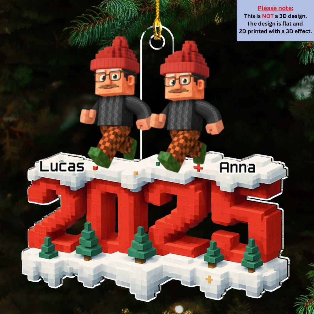 Custom Family Ornament, Christmas Gift for Family Members •  All Of Us This Year - Personalized 3D Effect Acrylic Ornament