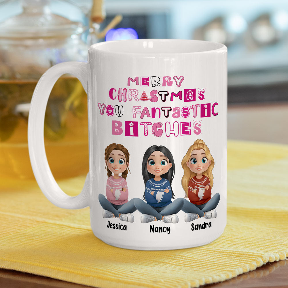 Custom Best Friend, Christmas & Birthday Friendship Keepsake Gift • Sassy Merry Christmas Bestie - Personalized Coffee Mug