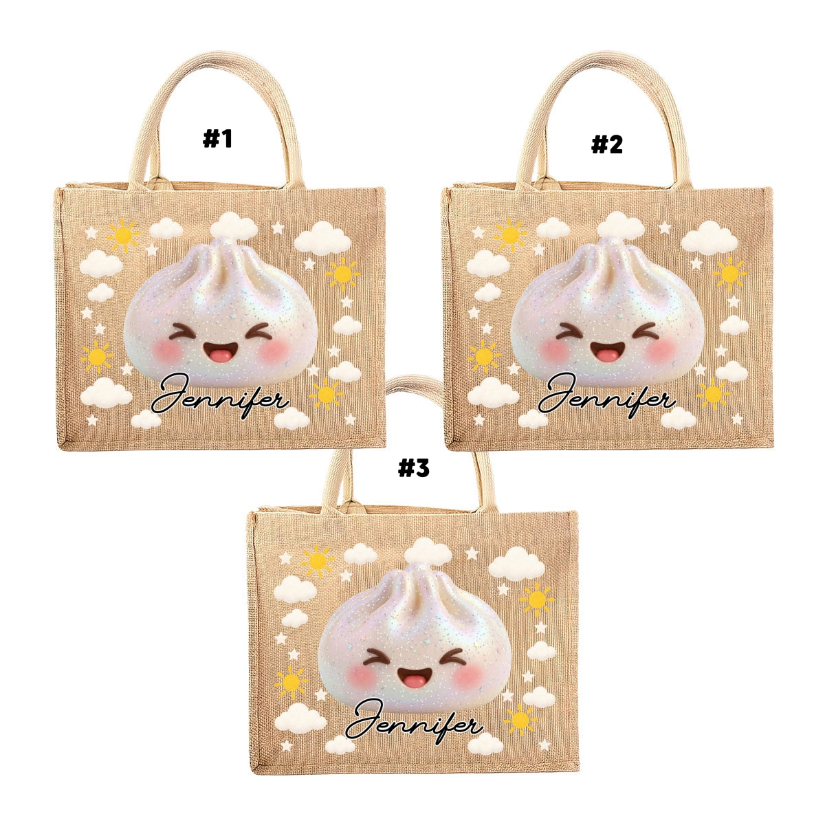 Jolly Little Friend - Personalized Jute Tote Bag