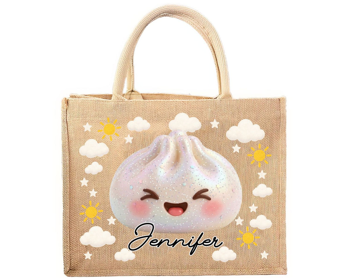 Jolly Little Friend - Personalized Jute Tote Bag