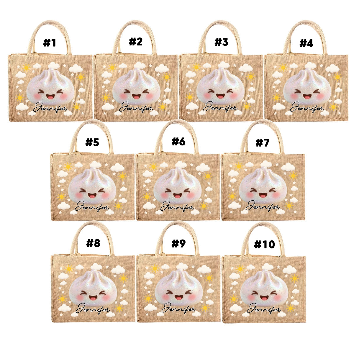 Jolly Little Friend - Personalized Jute Tote Bag