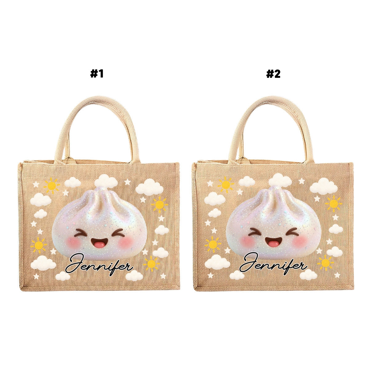 Jolly Little Friend - Personalized Jute Tote Bag