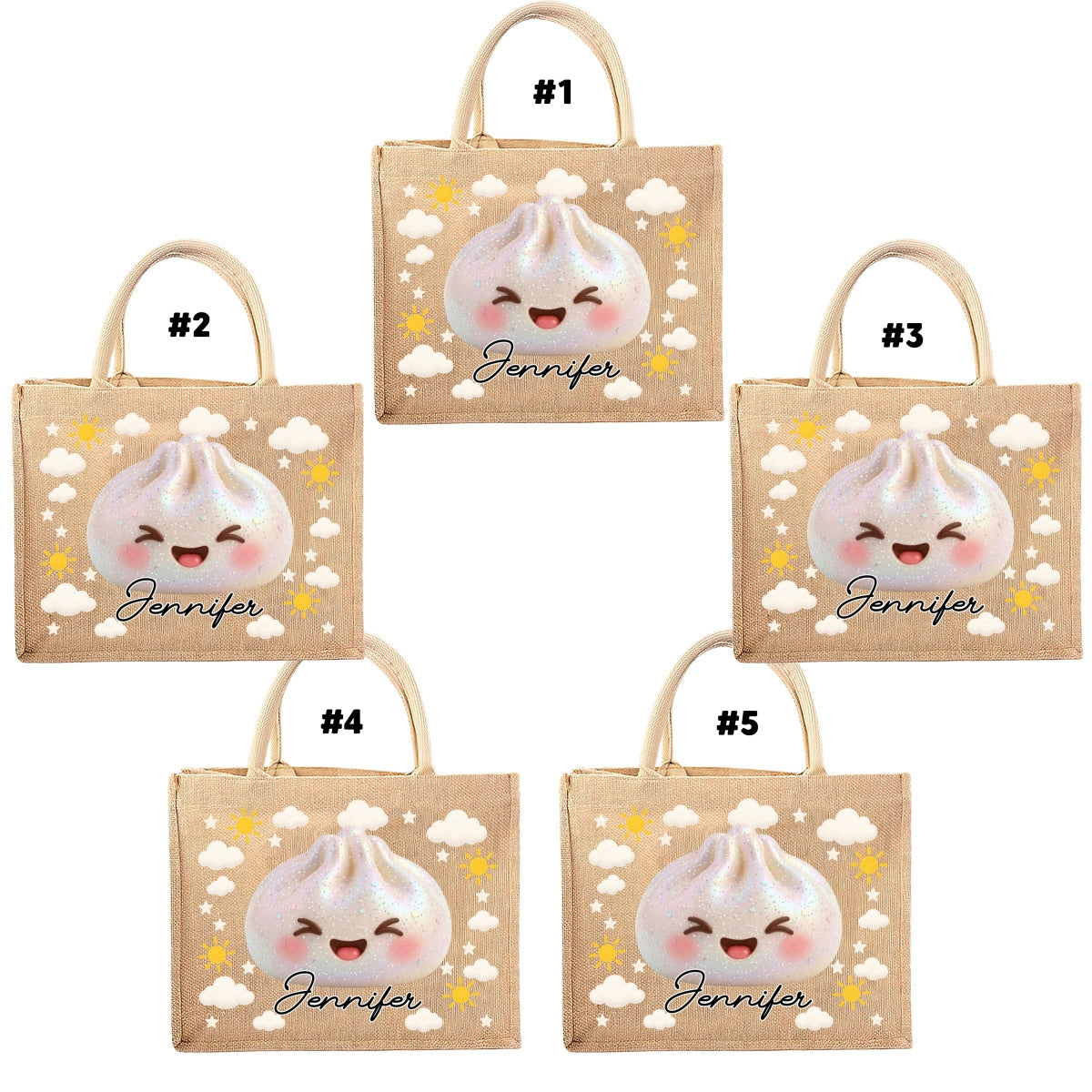 Jolly Little Friend - Personalized Jute Tote Bag
