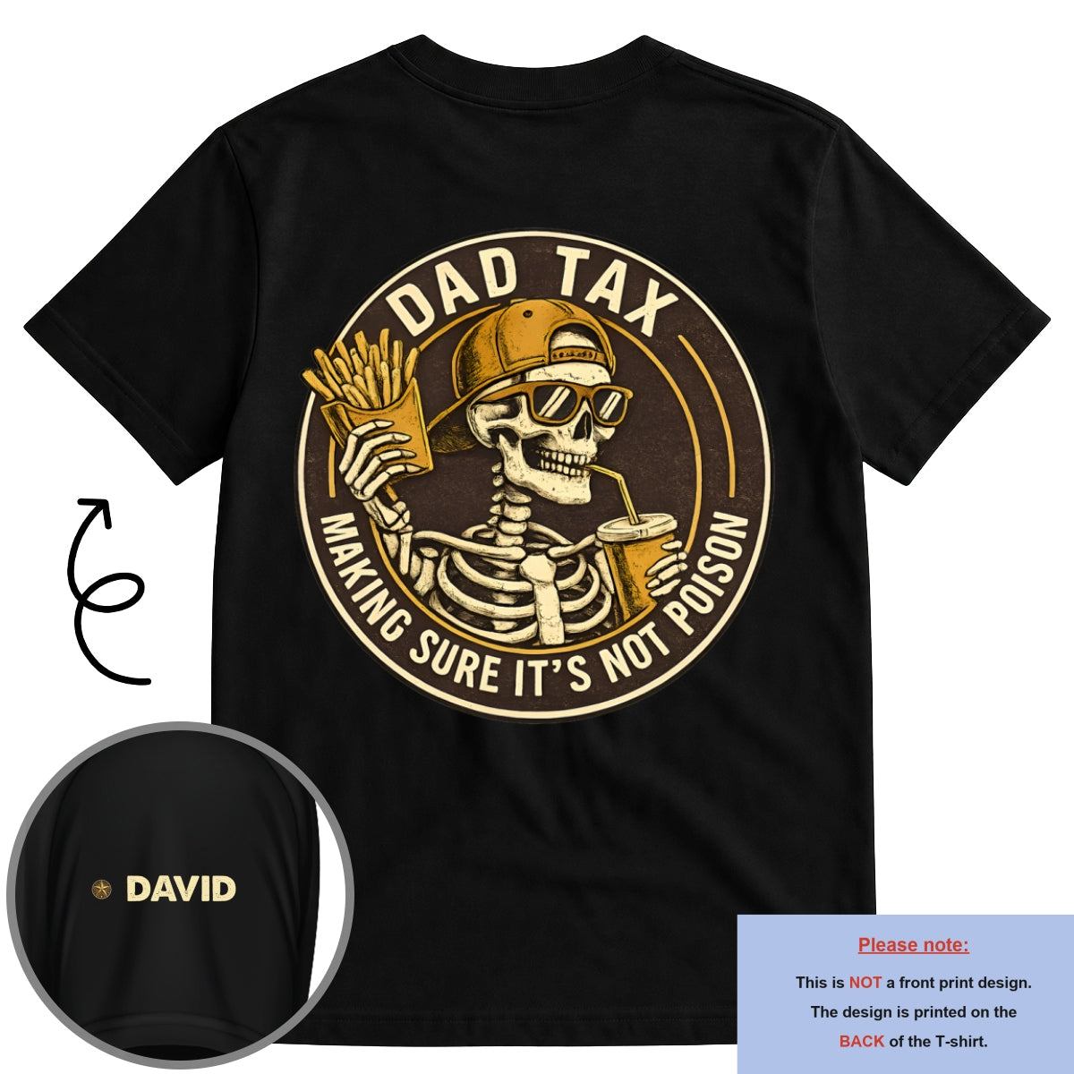Custom Father's Day, Special Gift for Dad & Grandpa • Dad Tax Vintage - Personalized Shirt With Design On Sleeve