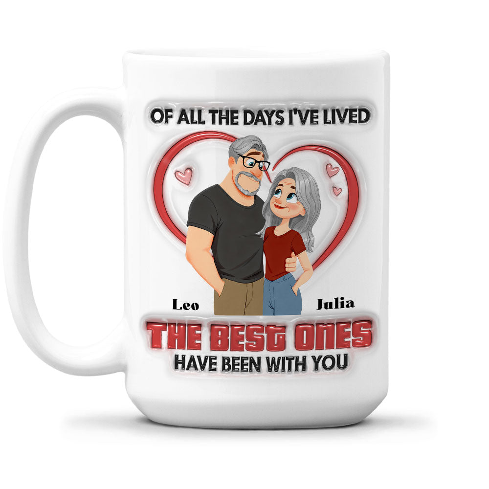 Custom Anniversary Keepsake Gifts For Couple • The Best Day - Personalized 3D Inflated Effect Mug