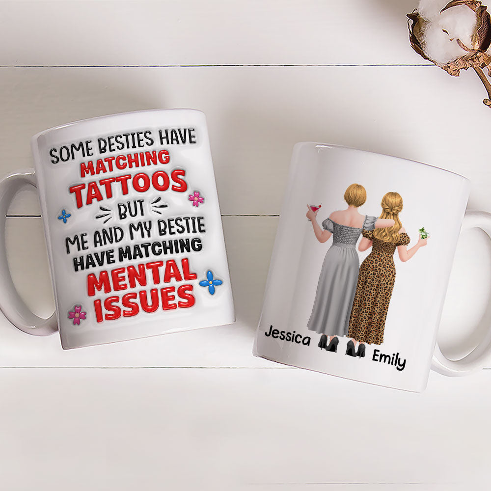 Custom Best Friend, Christmas & Birthday Friendship Keepsake Gift • Matching Friends - Personalized 3D Inflated Effect Mug