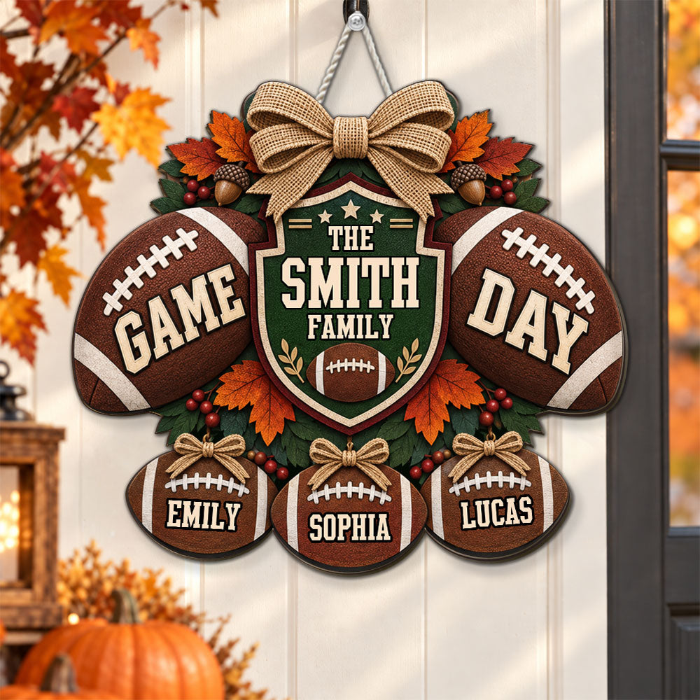 Our House And Our Huddle - Personalized Wood Sign