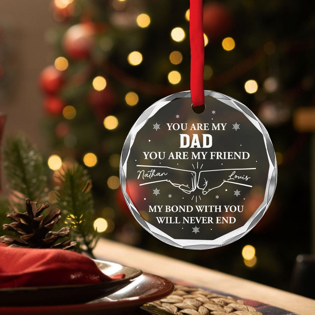 Custom Brothers & Sisters Christmas Ornament •  My Bond With You - Personalized Glass Ornament
