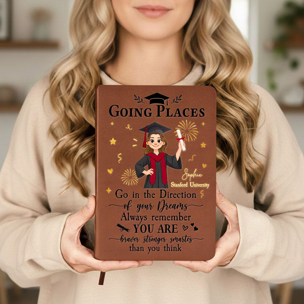 Graduation Journal Custom Name School Year For Children • Journey Complete - Personalized Leather Journal