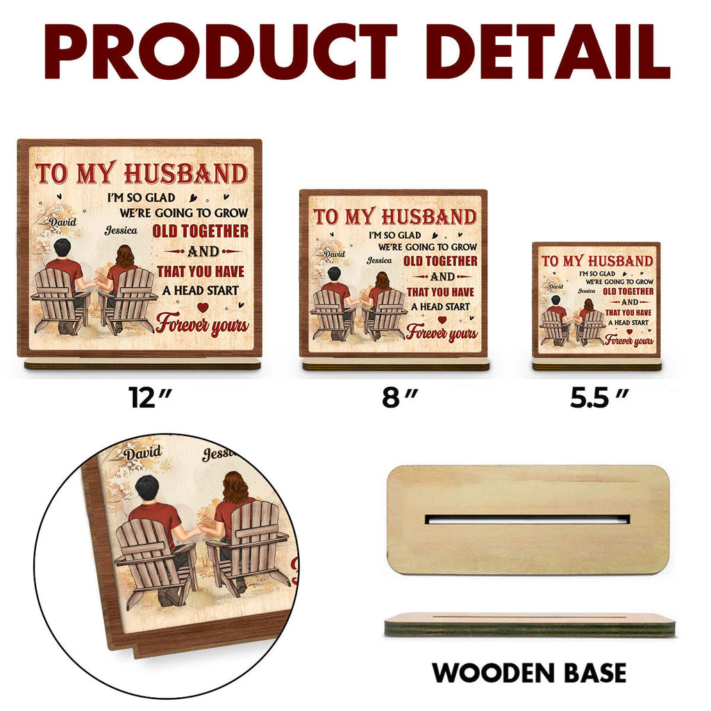 Custom Couple's Decor, Anniversary & Wedding Gift • A Lifetime With You - Personalized 2-Layer Wood Plaque With Flat Base