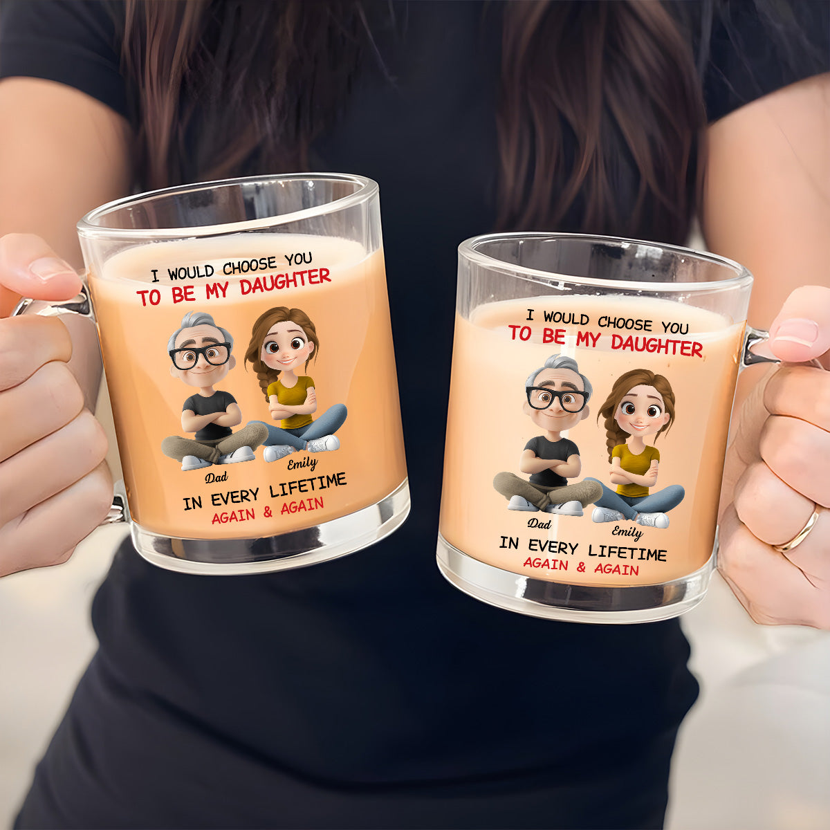 Custom Christmas & Birthday Gift for Daughter • Always Choose You - Personalized Glass Mug