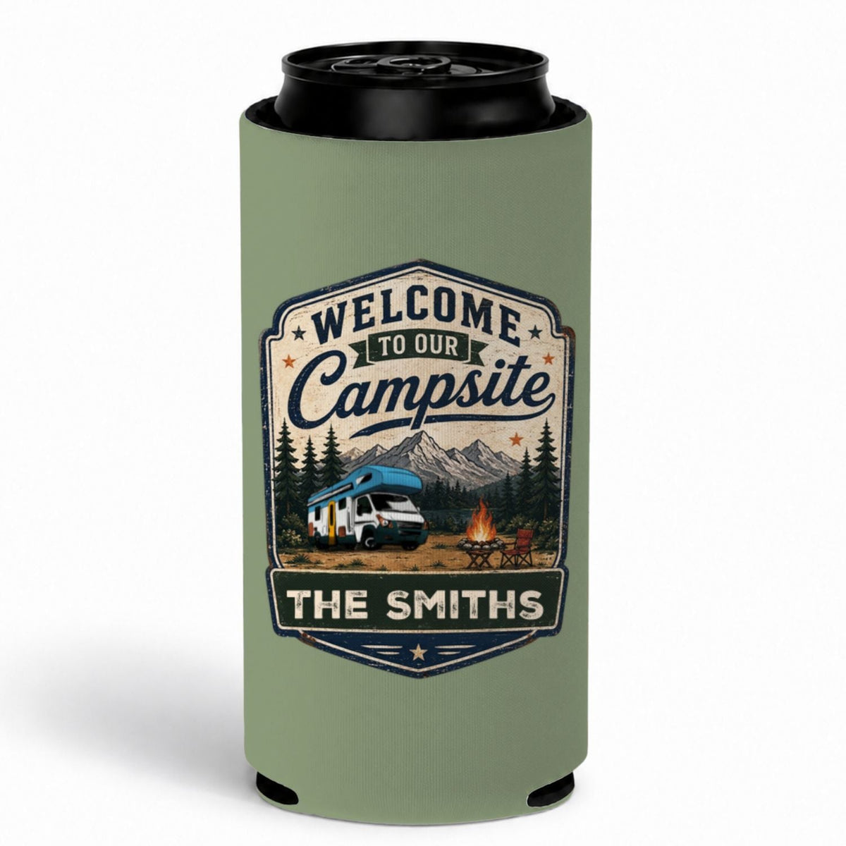 Our Campsite - Personalized Skinny Can Cooler