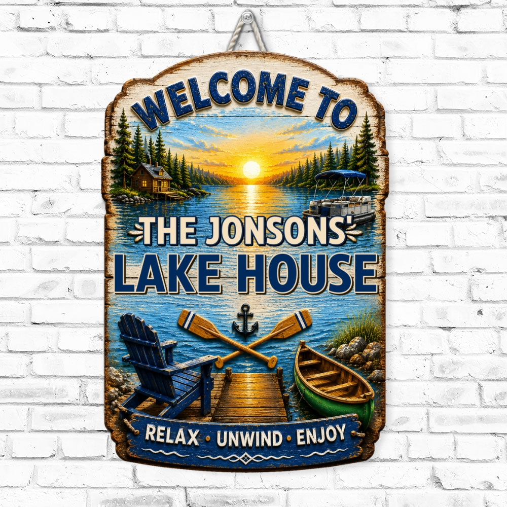 Custom Family Summer Backyard, Patio & Porch Decor • Relax And Unwind - Personalized Wood Sign
