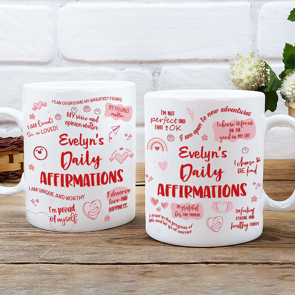 Custom Christmas & Birthday Keepsake Gift • Daily Affirmations - Personalized Coffee Mug