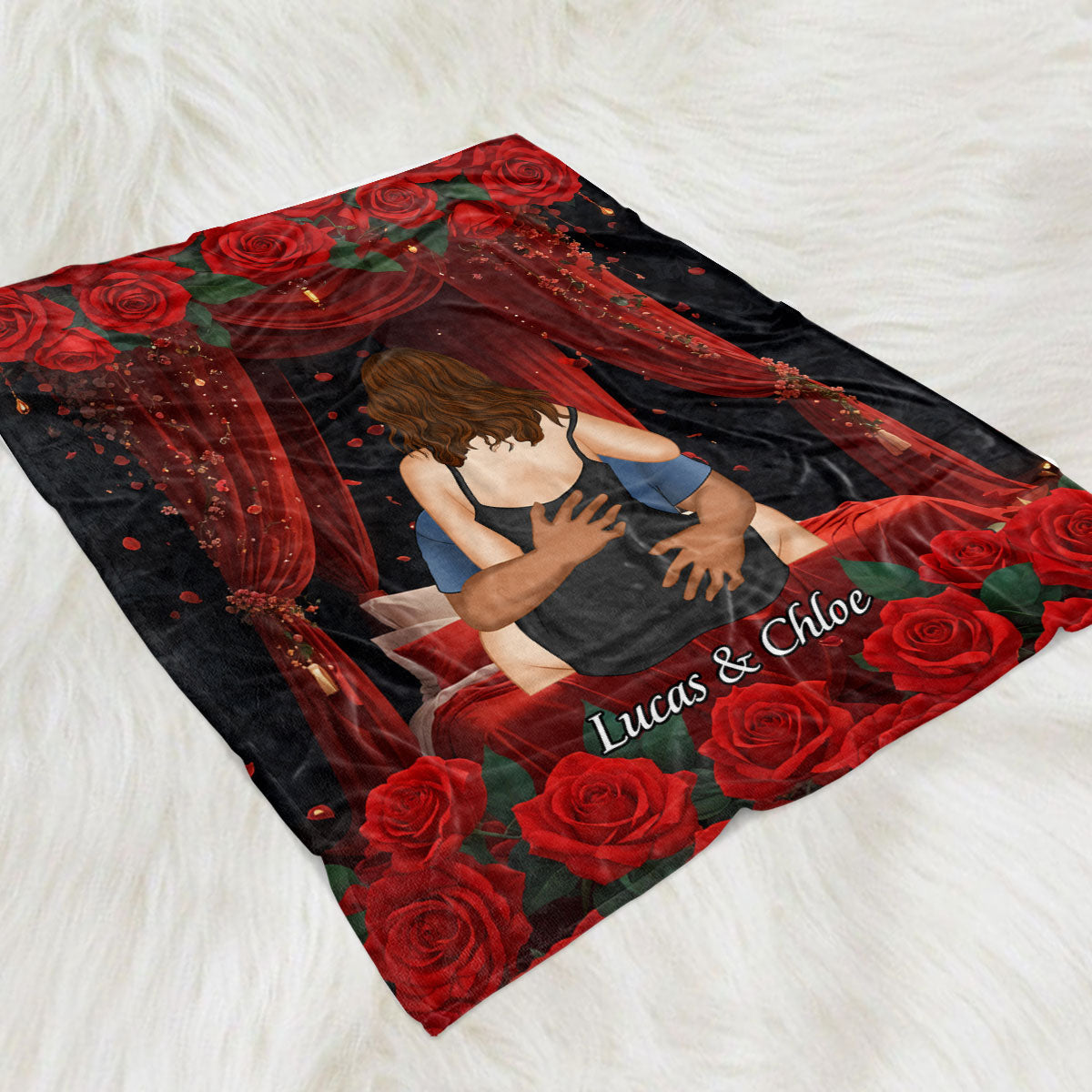 Romantic Blanket Couple - Personalized Fleece Blanket