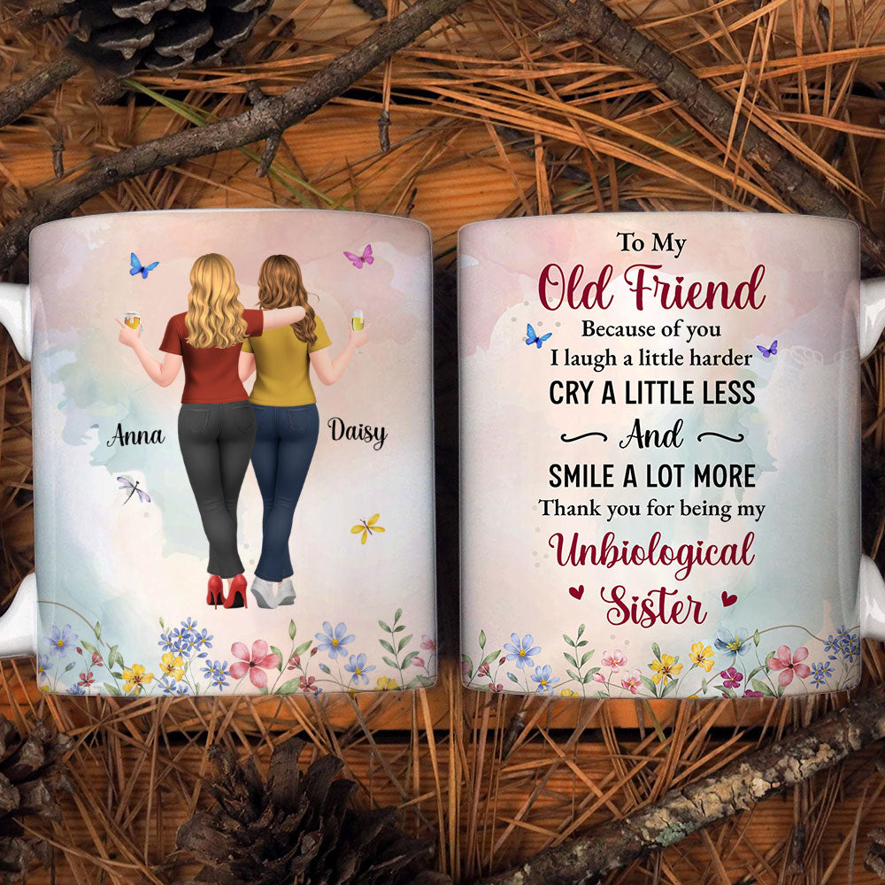 Custom Best Friend, Christmas & Birthday Friendship Keepsake Gift • Old Friend Unbiological Sister - Personalized Coffee Mug