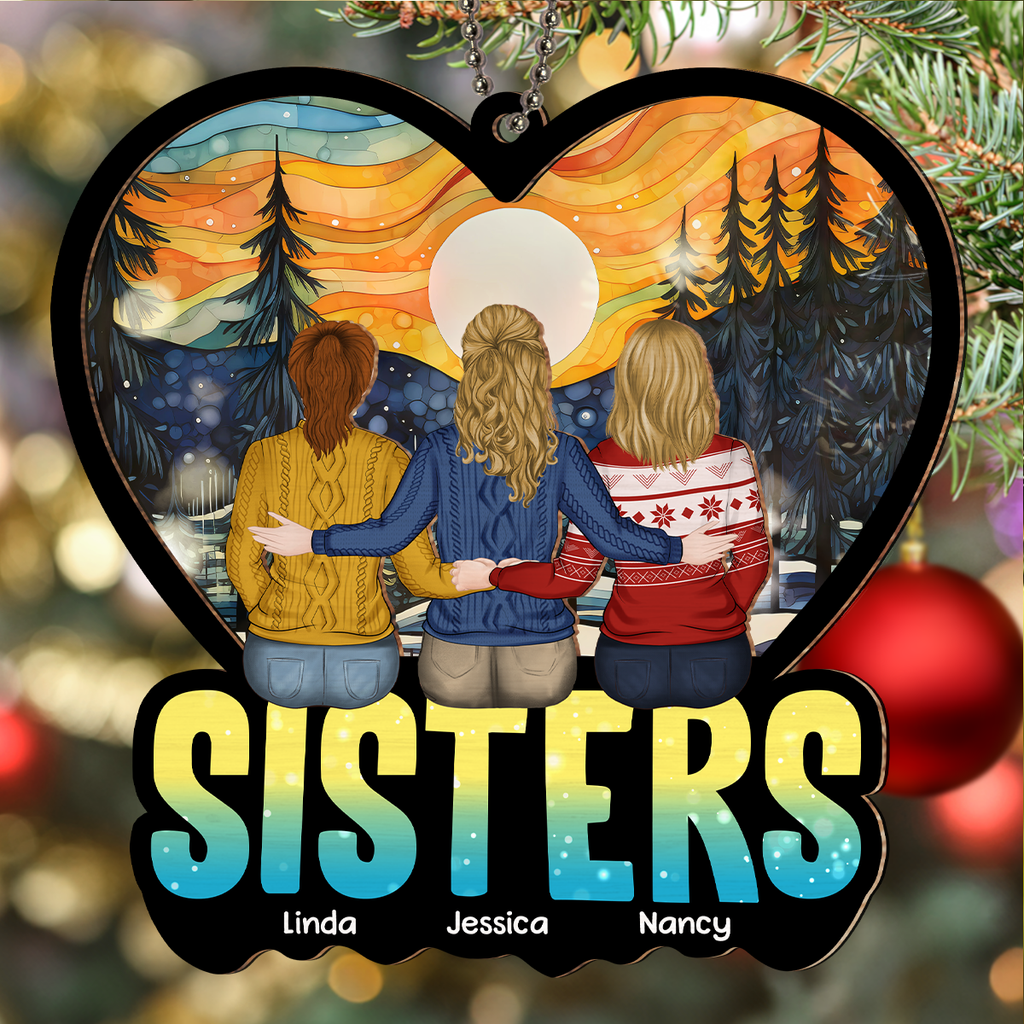 Custom Keepsake Christmas Ornament •  Siblings Together - Personalized Suncatcher Ornament