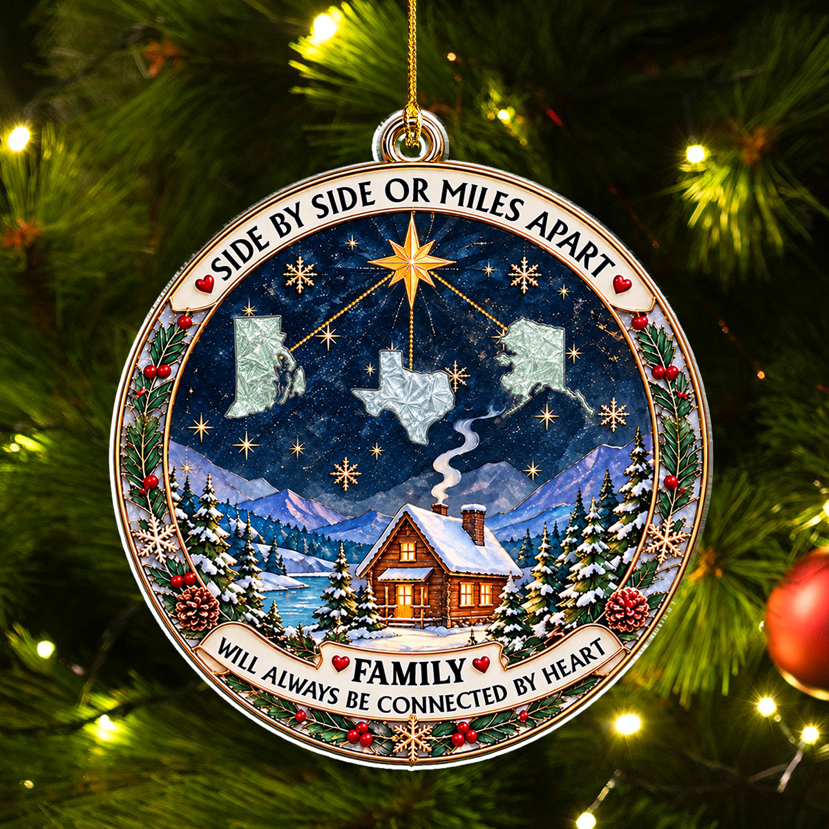 Custom Family Ornament, Christmas Gift for Family Members •  Our Holiday Home - Personalized Acrylic Ornament