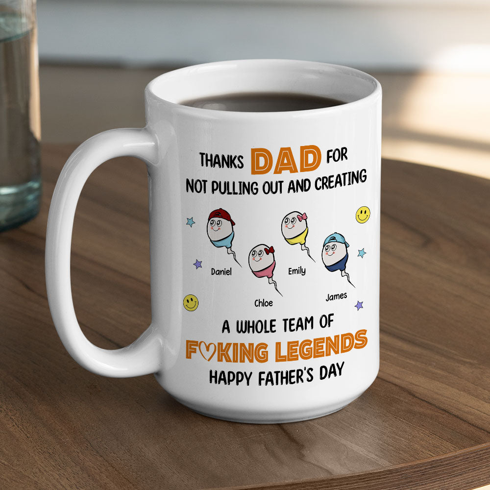 Custom Father's Day, Special Gift for Dad & Grandpa • Thanks Dad For Creating A Legend - Personalized Coffee Mug