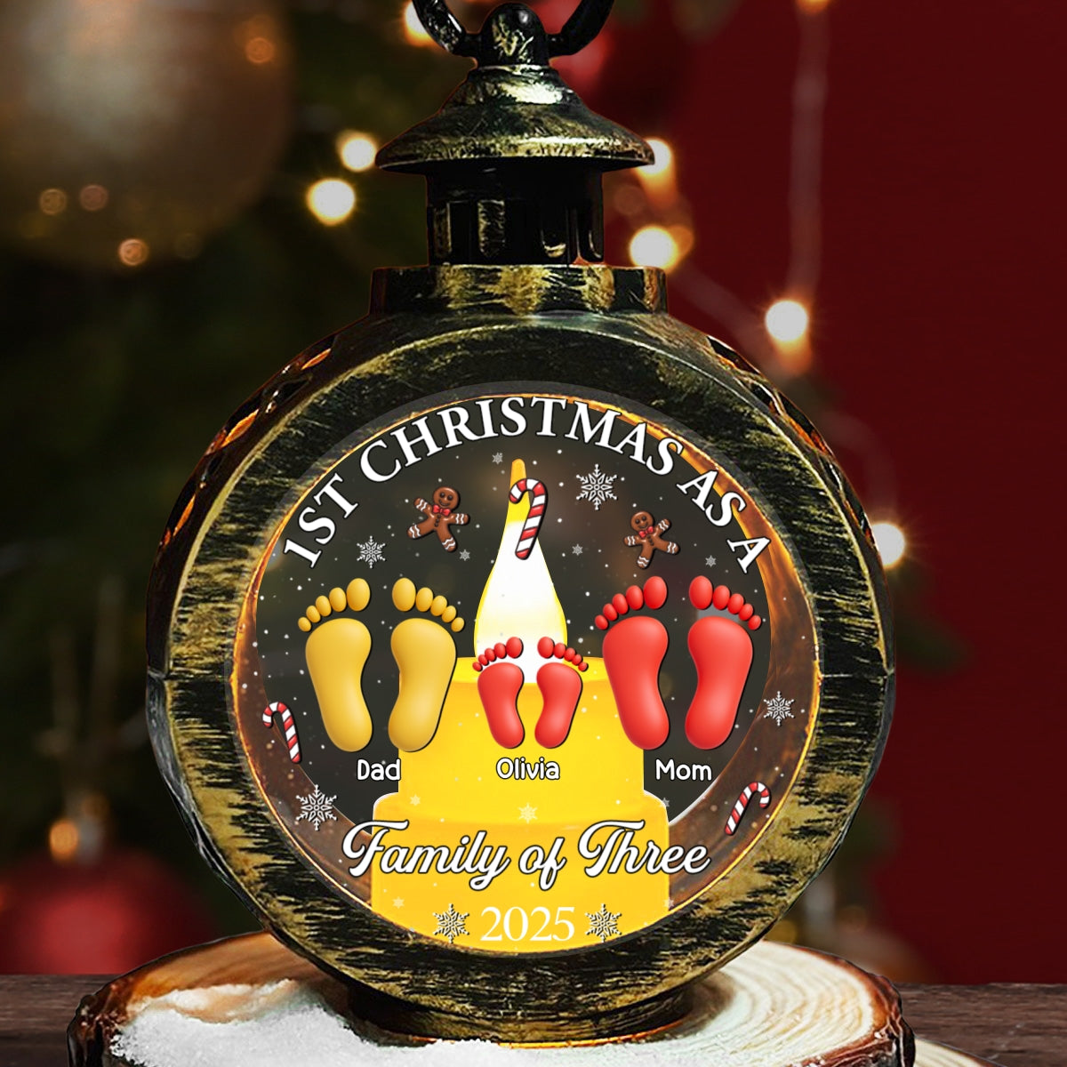 Custom Family Christmas Gifts, Holiday Decor • Our First Christmas - Personalized Christmas Lantern