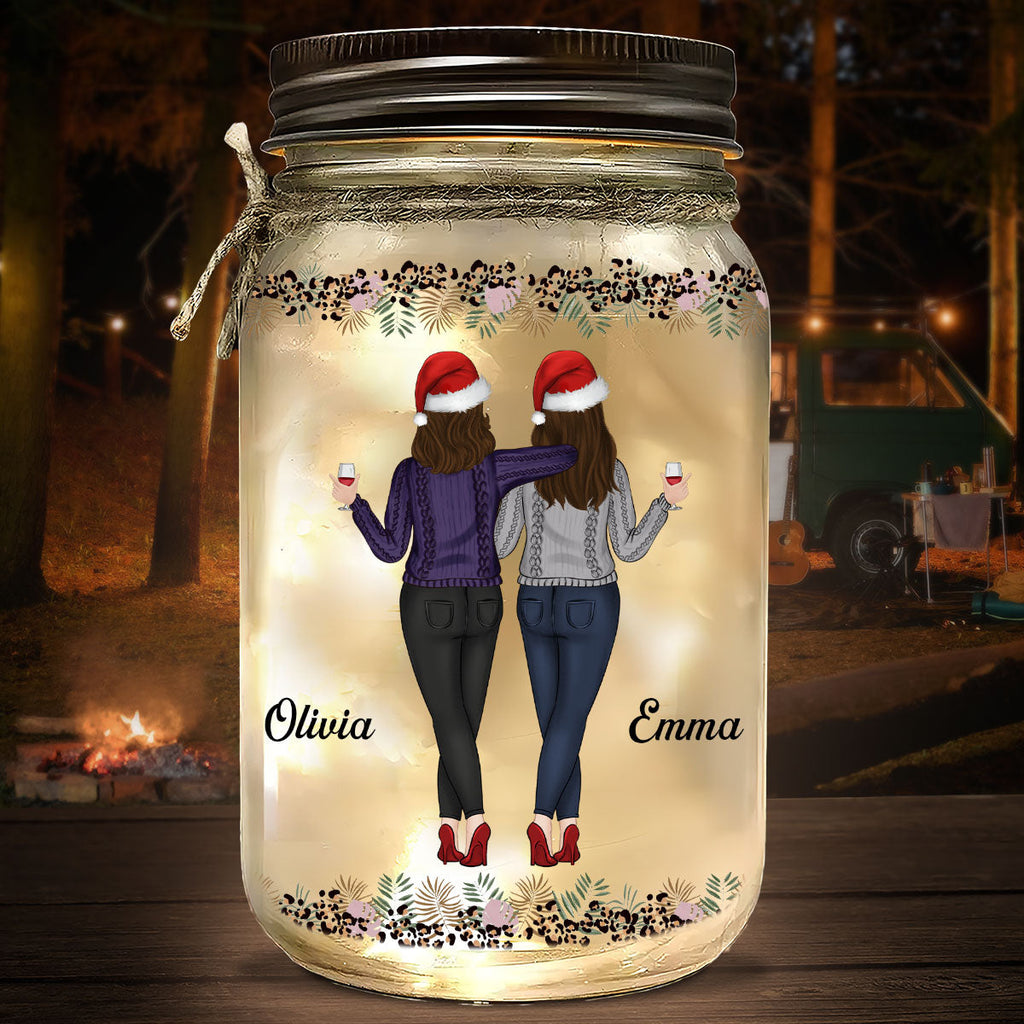 Thanks For Being My Unbiological Sister - Personalized Mason Jar Light