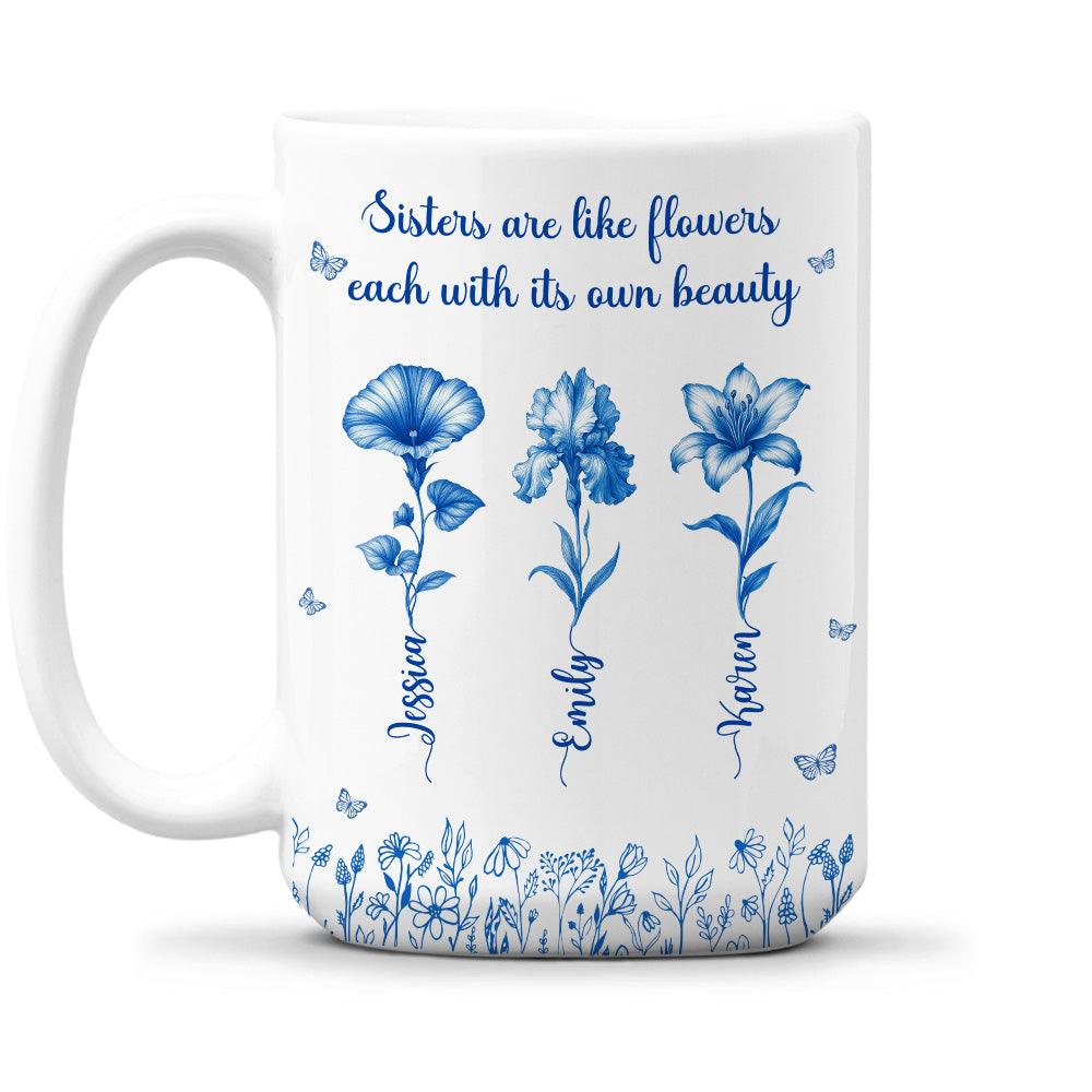 Custom Christmas & Birthday Gift For Sister • Each Sister Shines With Beauty - Personalized Coffee Mug