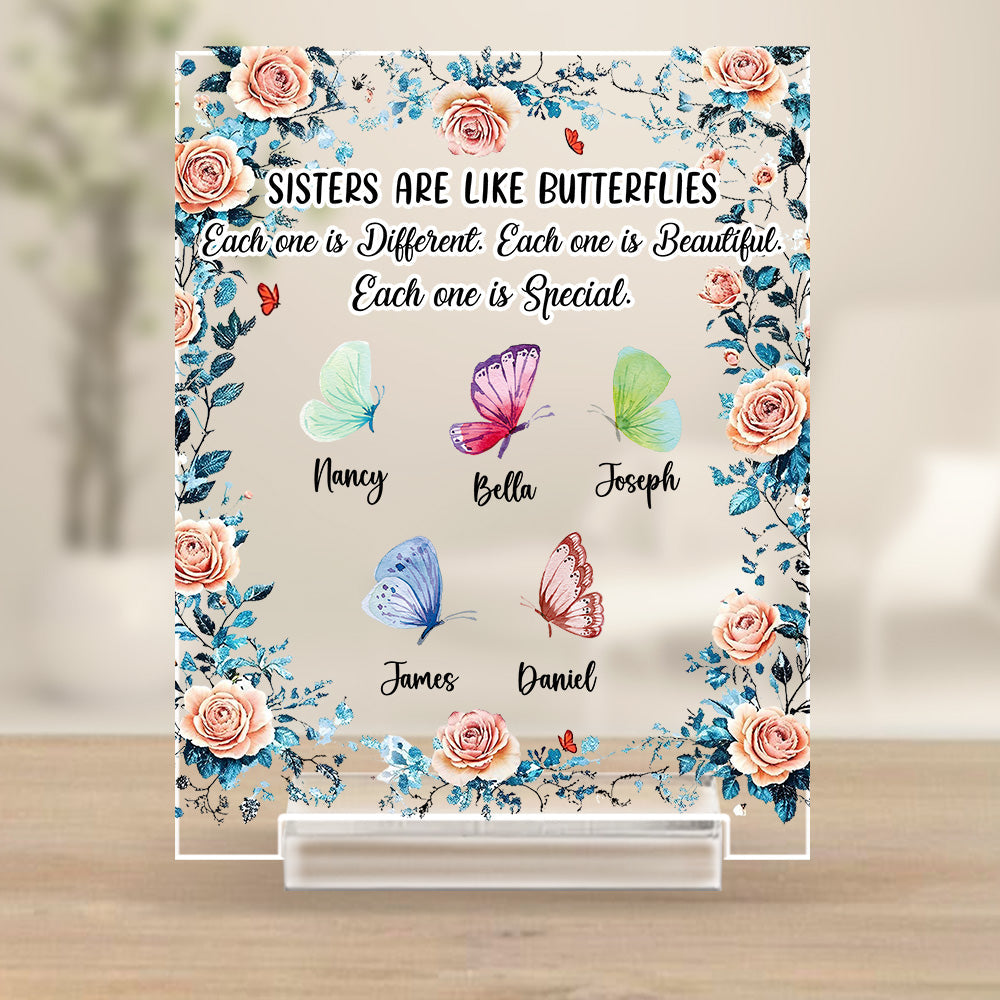 Custom Friendship Decor, Christmas Birthday Gifts For Best Friend • Sisters Make The Good Times Unforgettable - Personalized Acrylic Plaque With Base