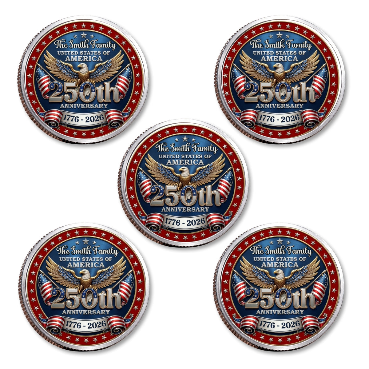 America 250 Freedom Legacy - Personalized Commemorative Keepsake Coin