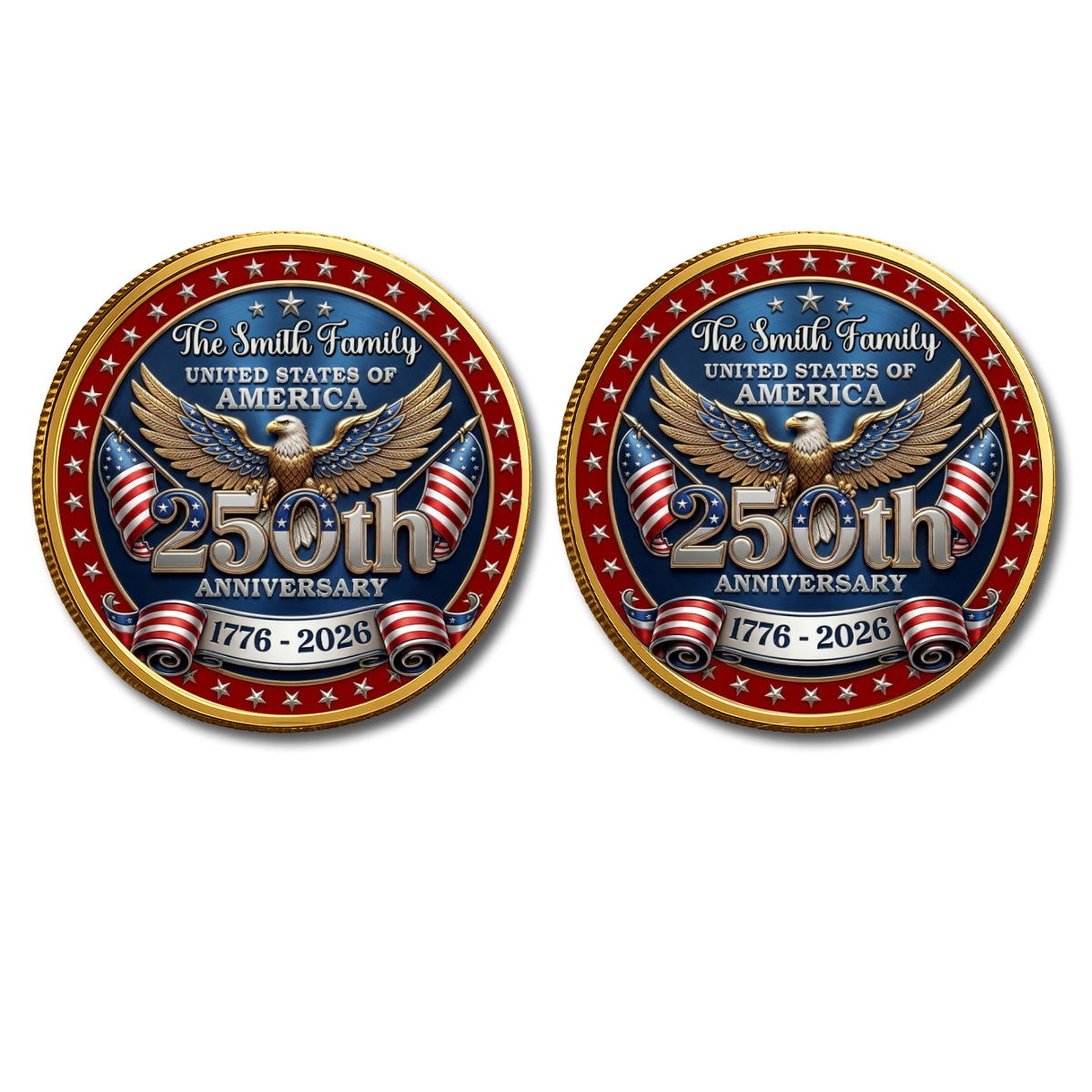 America 250 Freedom Legacy - Personalized Commemorative Keepsake Coin
