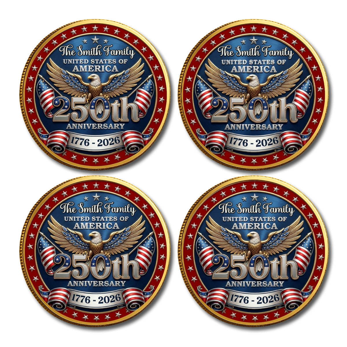 America 250 Freedom Legacy - Personalized Commemorative Keepsake Coin