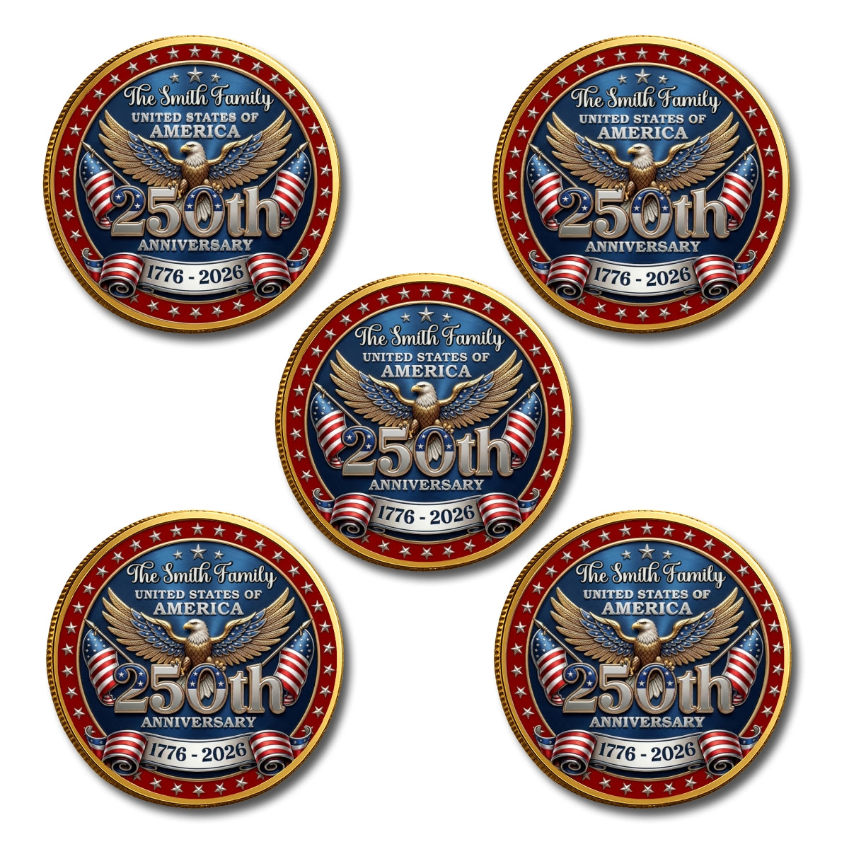 America 250 Freedom Legacy - Personalized Commemorative Keepsake Coin