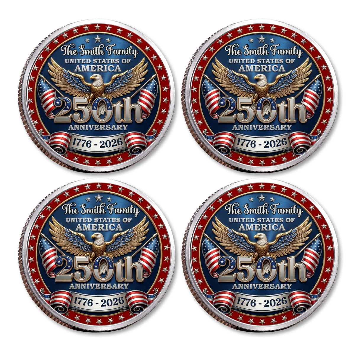 America 250 Freedom Legacy - Personalized Commemorative Keepsake Coin