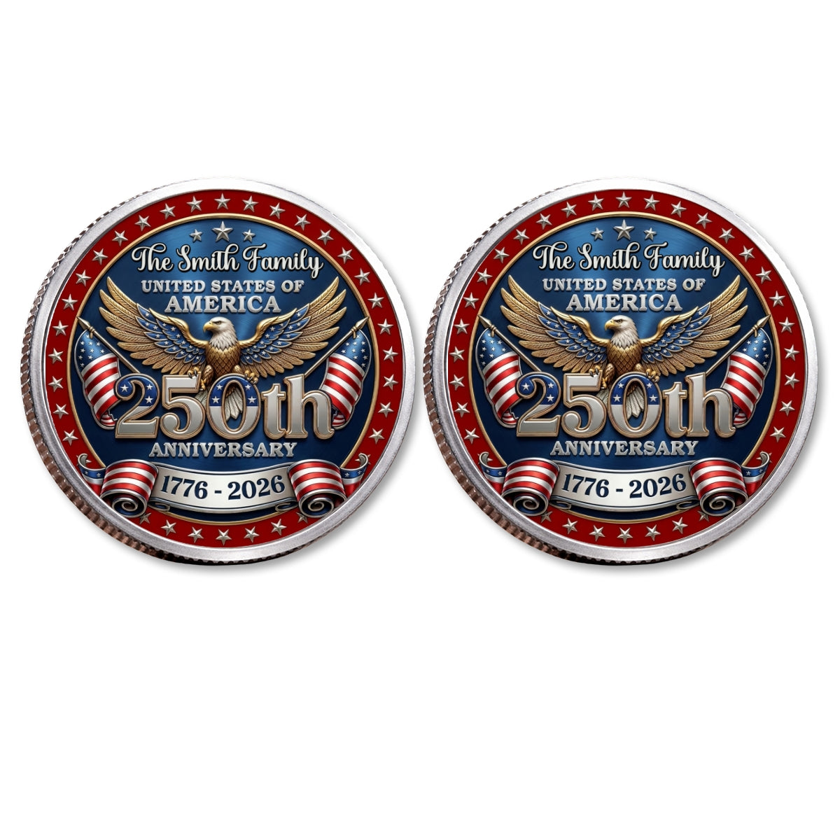 America 250 Freedom Legacy - Personalized Commemorative Keepsake Coin