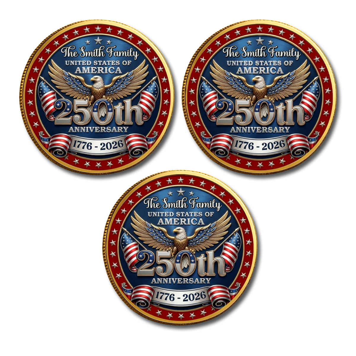 America 250 Freedom Legacy - Personalized Commemorative Keepsake Coin