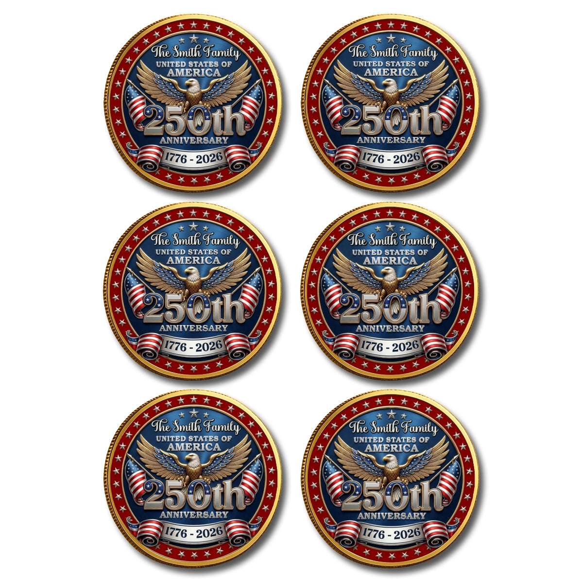 America 250 Freedom Legacy - Personalized Commemorative Keepsake Coin