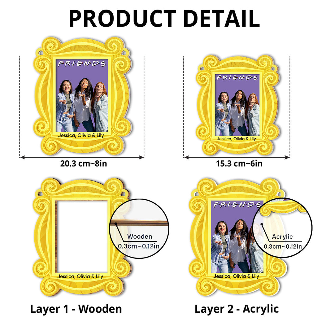 Custom Photo Best Friend Hanging Decor, Friendship Birthday Gifts • Friends Forever Frame Photo - Personalized Suncatcher
