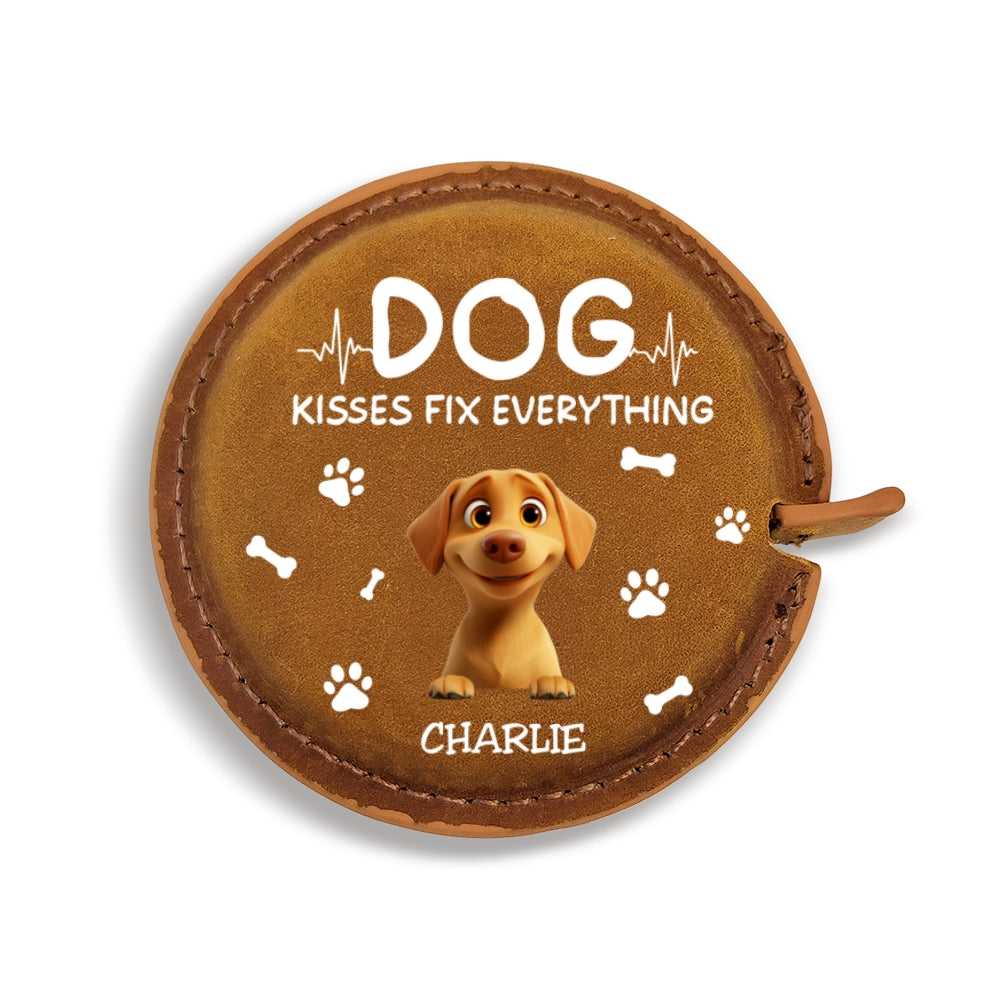 Dog Kisses - Personalized Leather Tape Measure