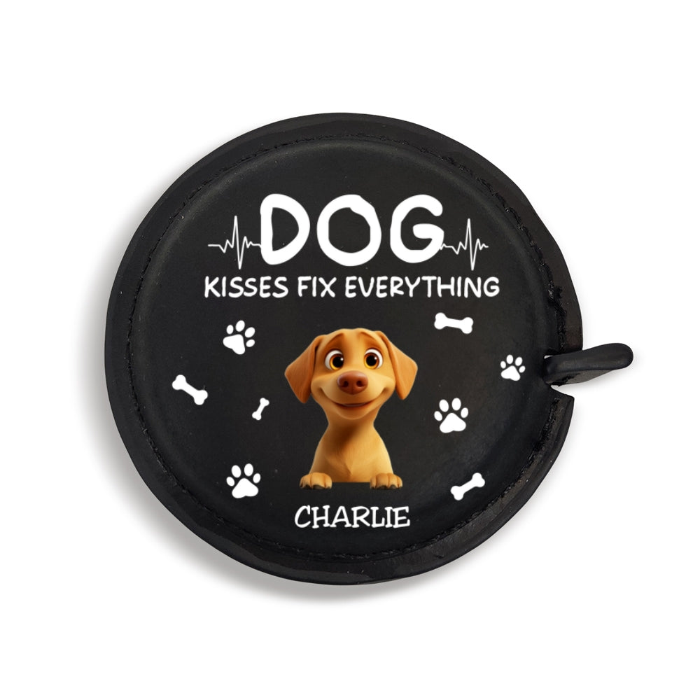 Dog Kisses - Personalized Leather Tape Measure