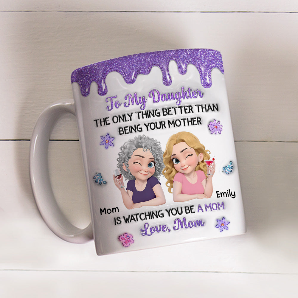 Custom Mother's Day Gift for Daughter • You And Your Kids - Personalized 3D Inflated Effect Mug