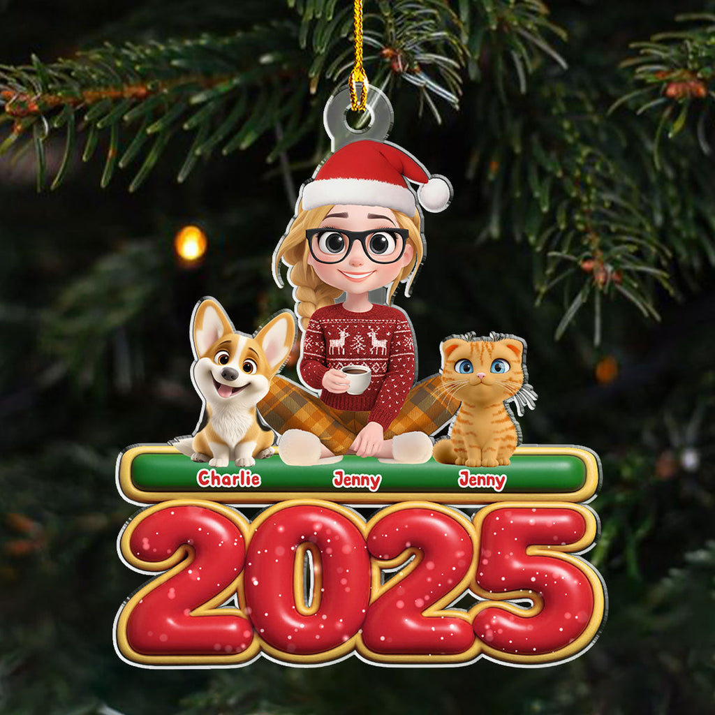 Custom Keepsake Christmas Ornament •  Me And My Fur Babies - Personalized Acrylic Ornament