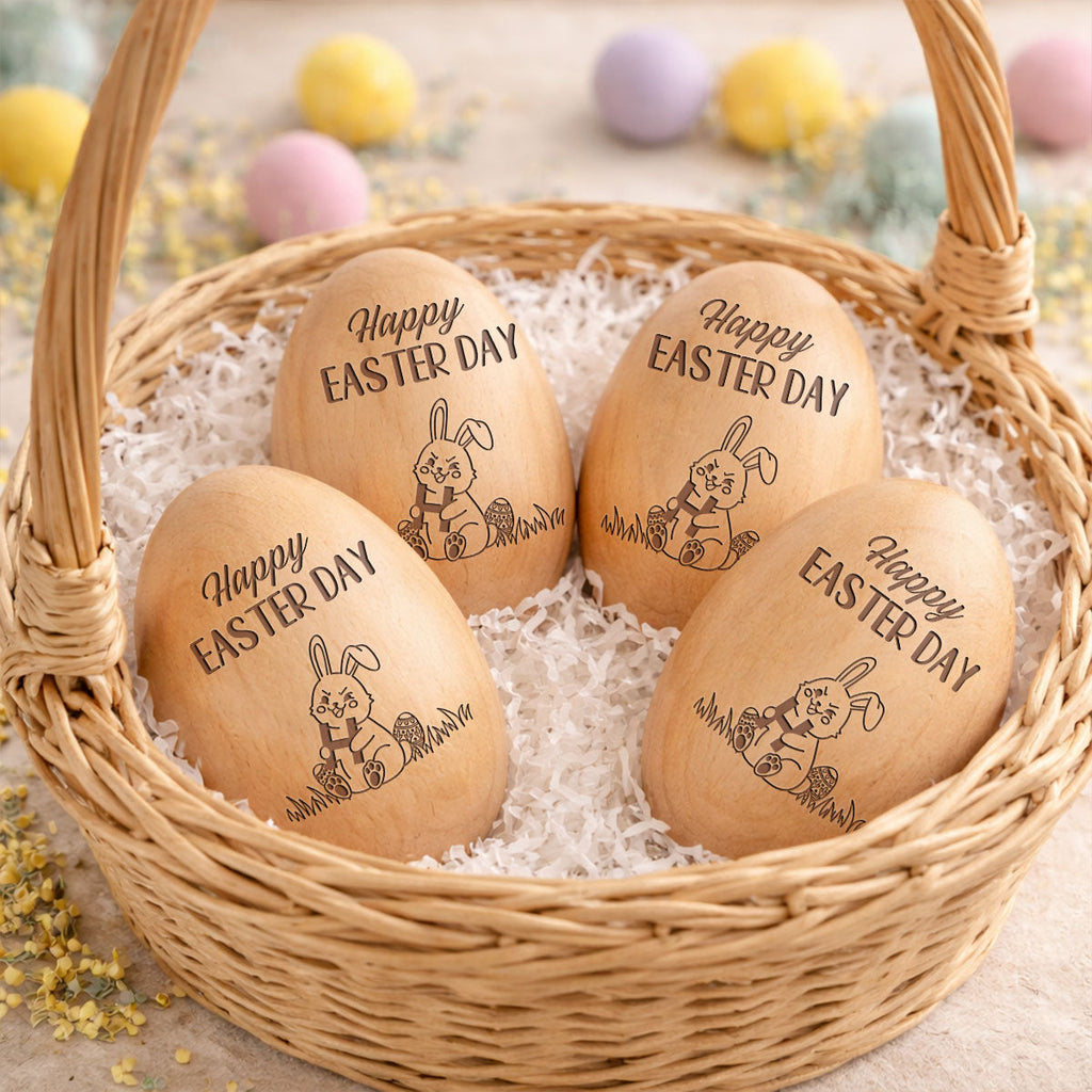First Easter 2026 - Personalized Wooden Egg Shaker