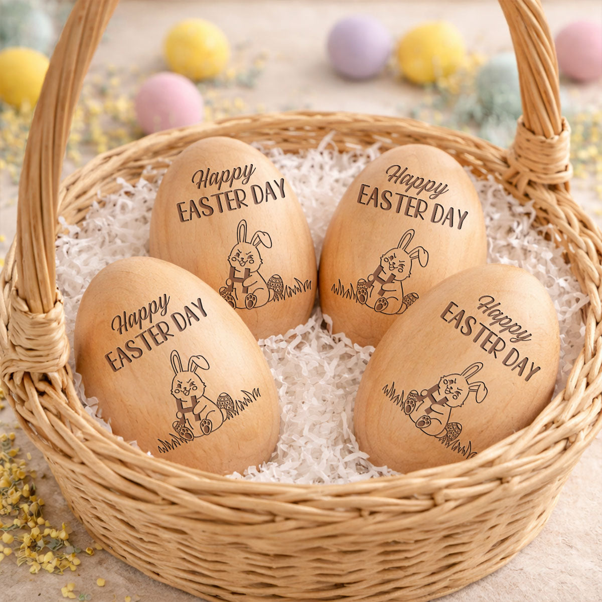 First Easter 2026 - Personalized Wooden Egg Shaker
