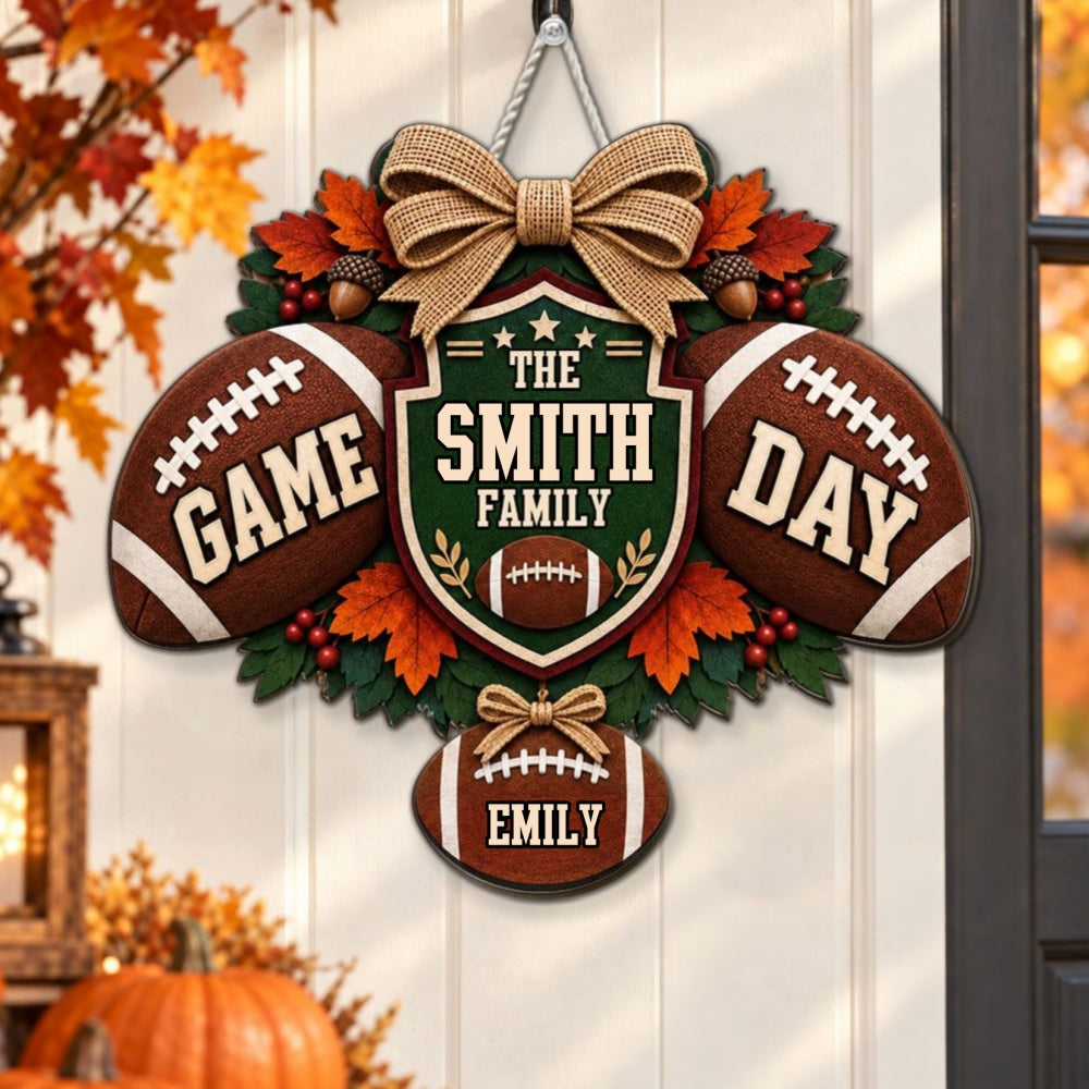 Our House And Our Huddle - Personalized Wood Sign