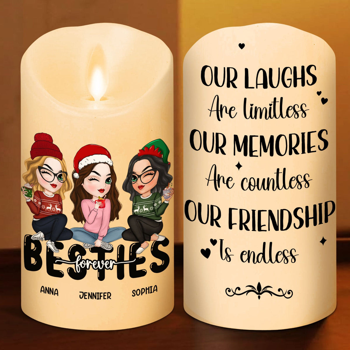 Friendship Is Endless - Personalized LED Candle