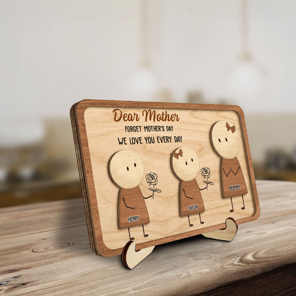 Custom Mother's Day Decor, Gift for Mom & Grandma • We Love You Everyday - Personalized Wooden Plaque