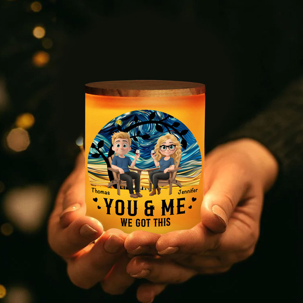 We Got This - Personalized Glass Jar With LED Candle