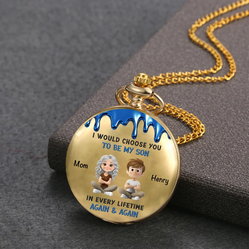 Because You Are My Son - Personalized Print Pocket Watch